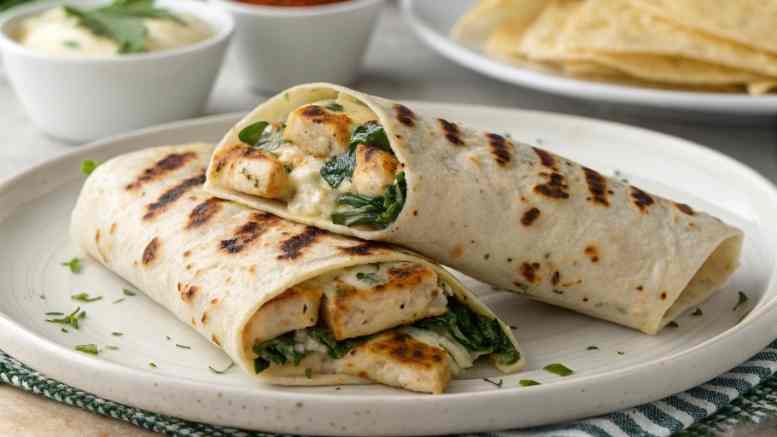 Best Cheesy Garlic Chicken Wraps